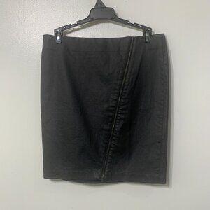 Banana Republic Womens Straight Skirt Black Mini Zipper Moto Solid Petites 8